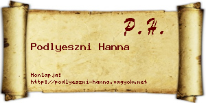 Podlyeszni Hanna névjegykártya
